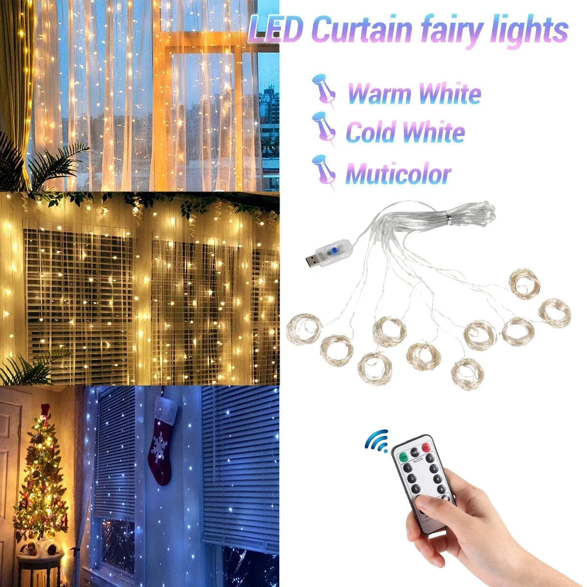 LED Christmas Curtain Lights – Festive Home Decor
