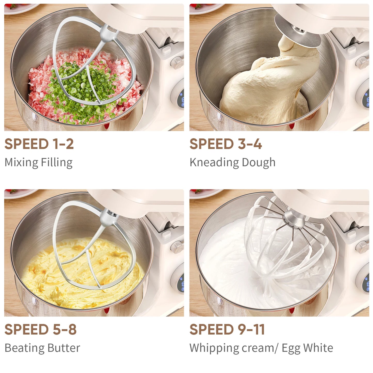 BioloMix 1200W Stand Mixer with Digital OLED Screen