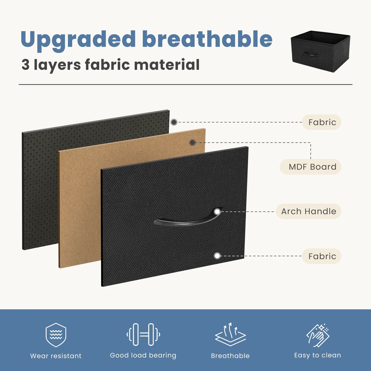 JHK 7-Drawer Fabric Dresser – Bedroom & Living Room Storage Cabinet