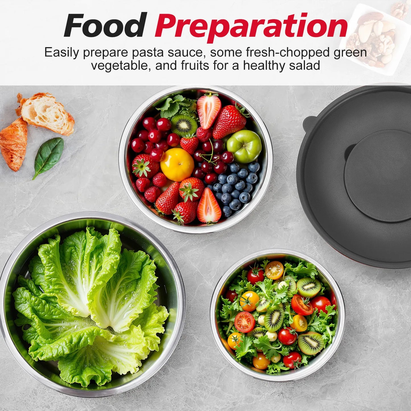 30-Piece Stainless Steel Mixing Bowl Set