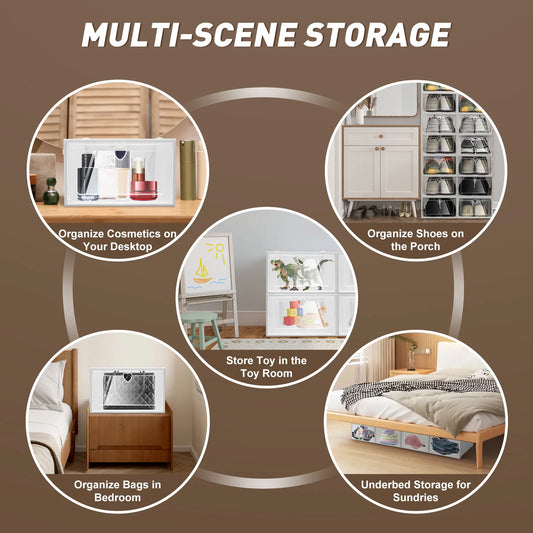 20-Pack Clear Stackable Shoe Storage Boxes with Lids β Space-Saving Sneaker Organizer Bins