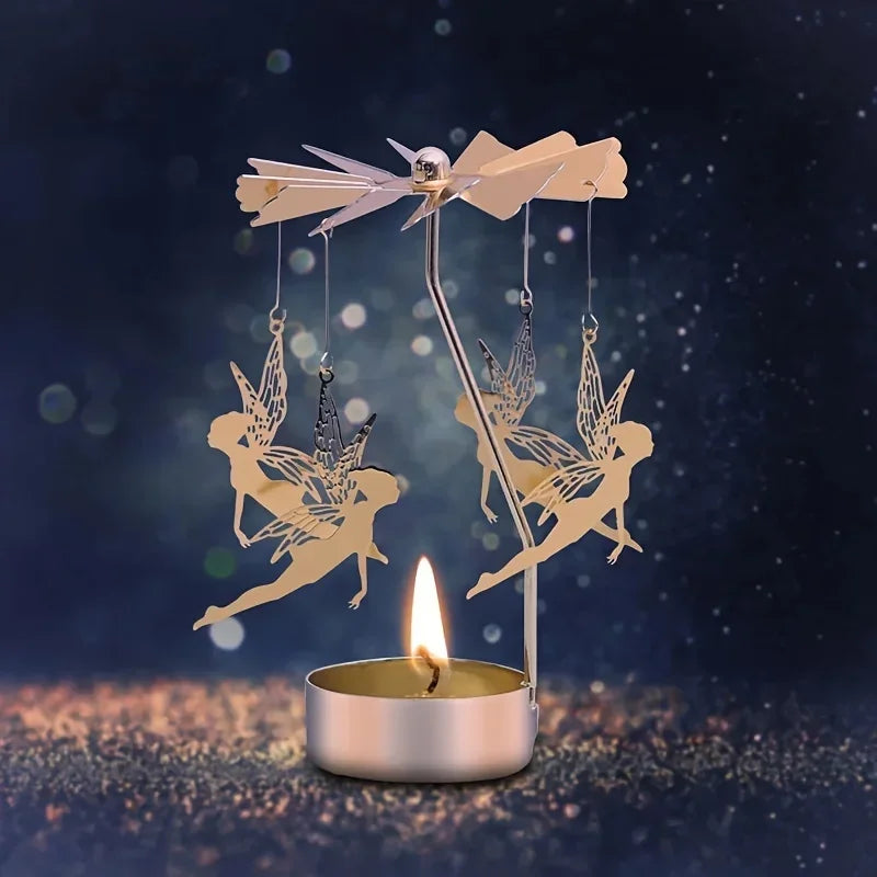 Metal Rotating Candle Holder – Christmas & Event Decor