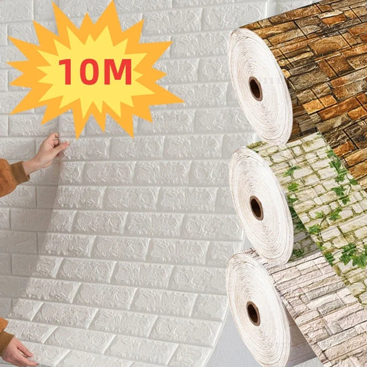 3D Self-Adhesive Foam Brick Wallpaper – Antique Style (70cm x 1/5/10m)