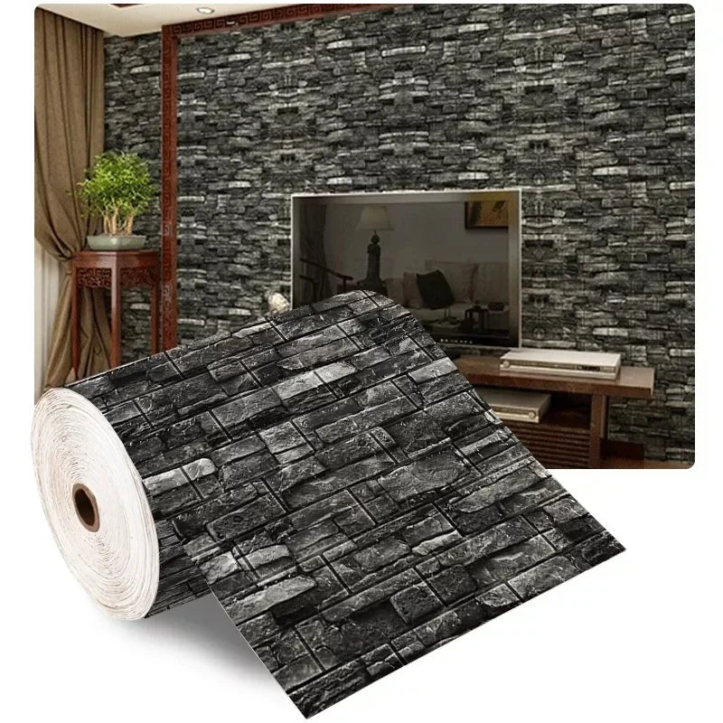 3D Self-Adhesive Foam Brick Wallpaper – Antique Style (70cm x 1/5/10m)