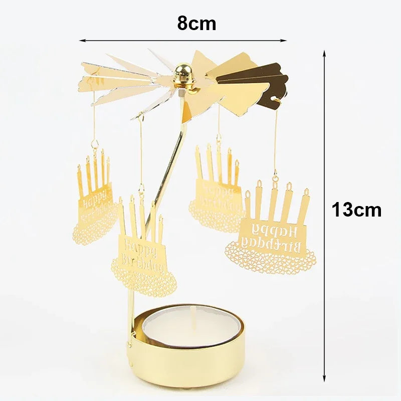 Metal Rotating Candle Holder – Christmas & Event Decor