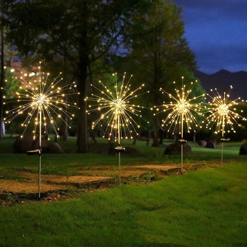 Solar Firework Dandelion Lights – 8-Mode Waterproof Outdoor Garden Décor