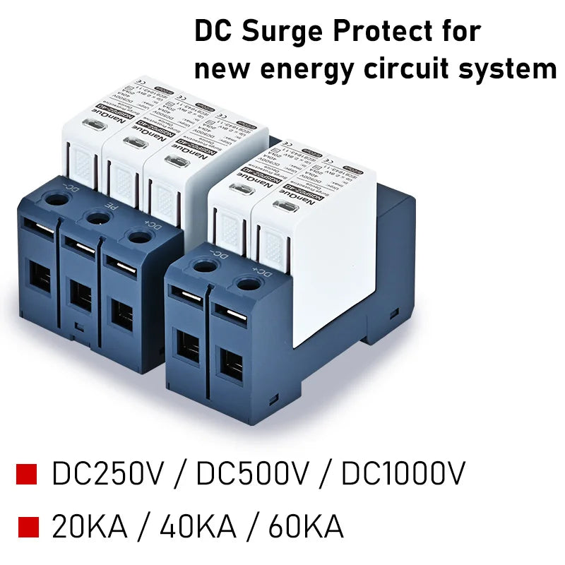 DC Surge Protector SPD – 100V-1000V | 20KA-60KA | Lightning Protection