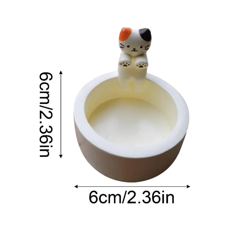 Cute Cat Candle Holder – Ceramic Aromatherapy Decor