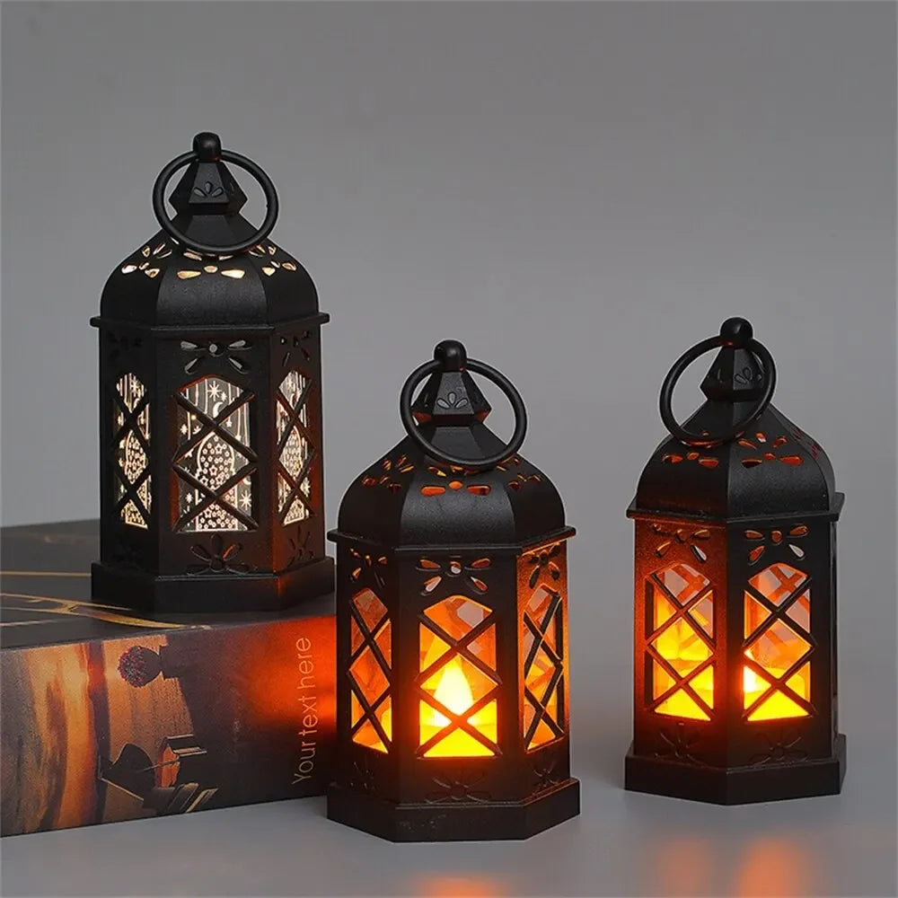 Retro Hexagon LED Table Lamp – Portable Ambient Decor Light