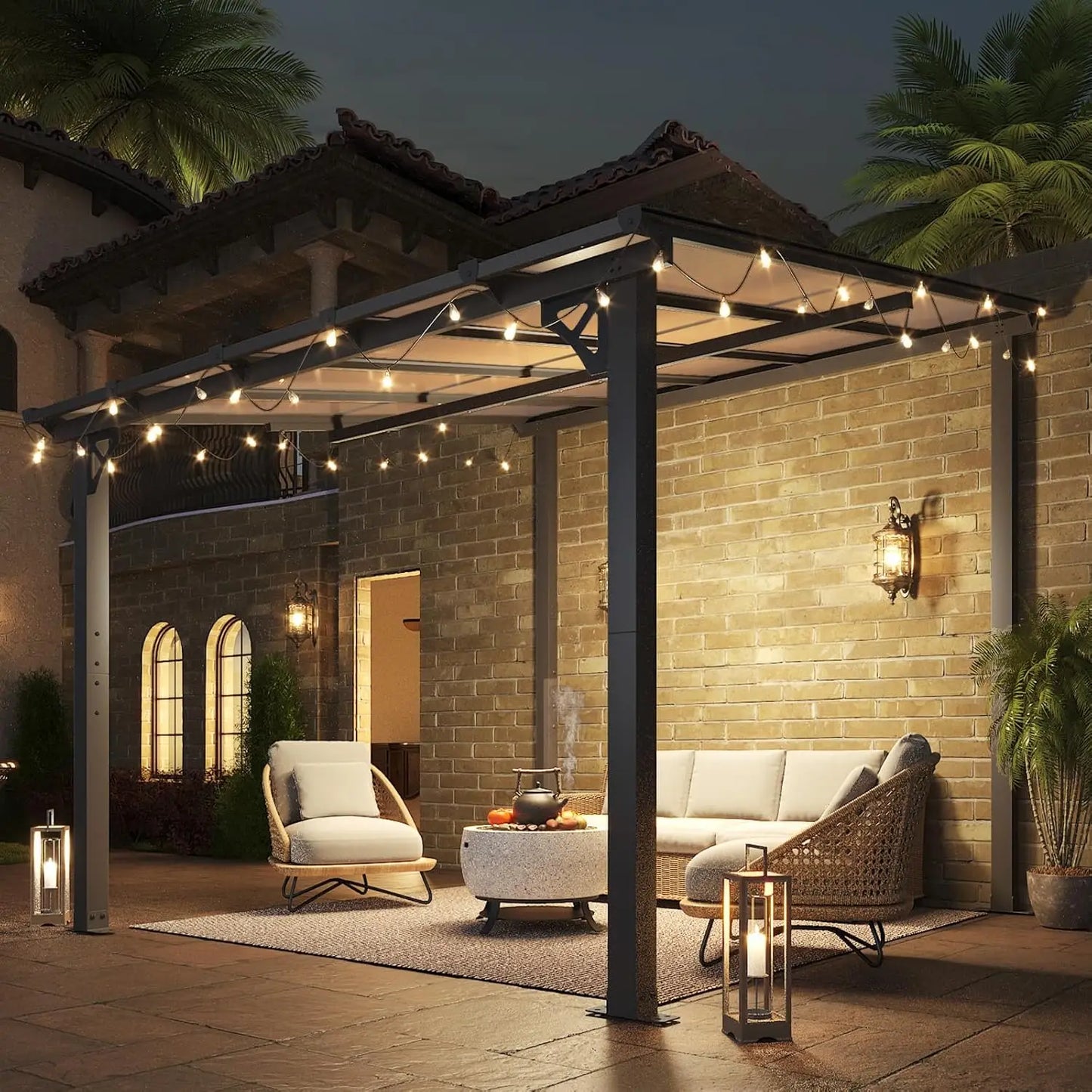 Wall-Mounted Gazebo Pergola for Patio & Backyard
