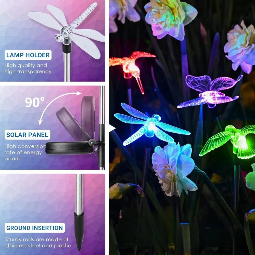 Solar Color Changing Garden Stake Lights – 3pcs