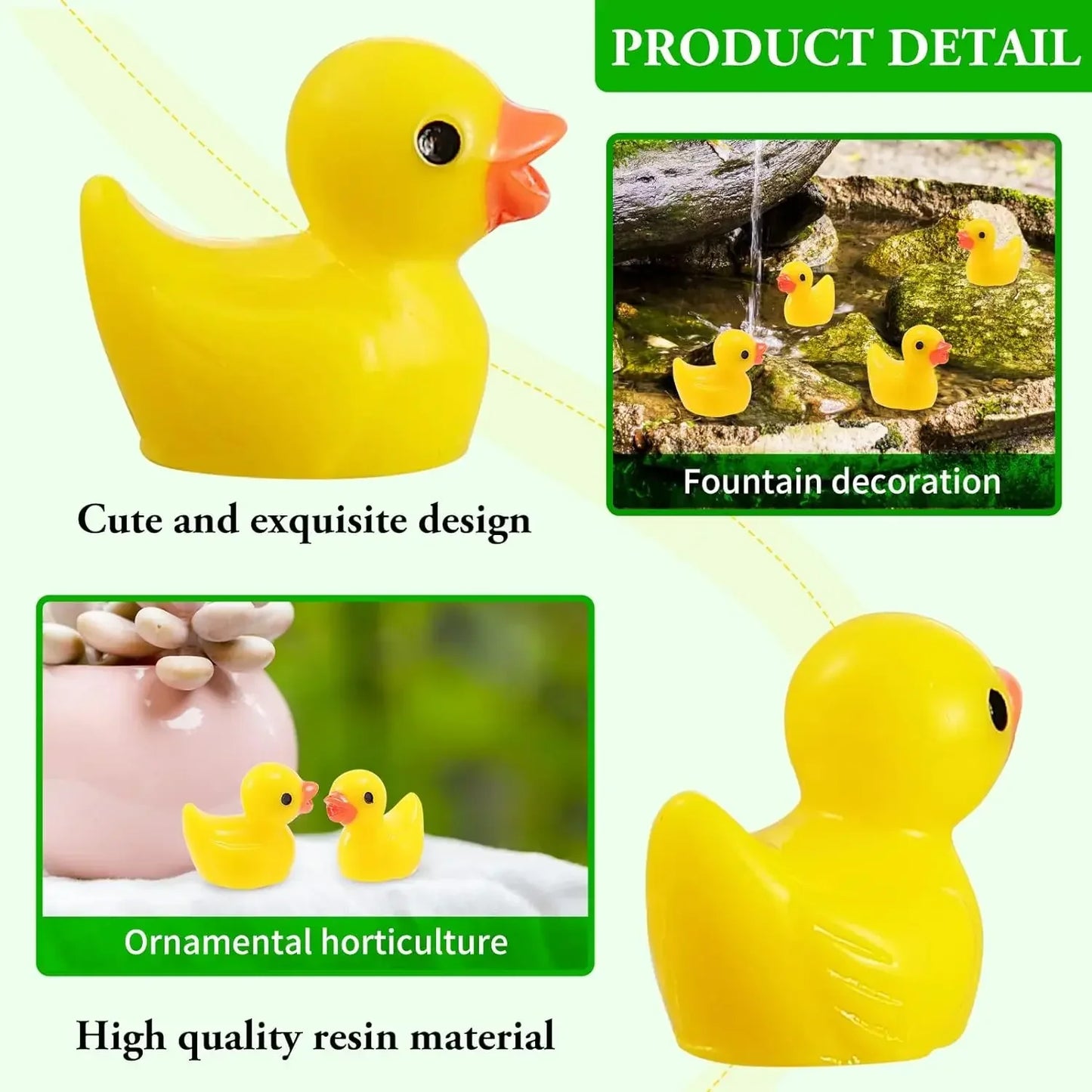 Mini Resin Duck Charms – 100/200pcs DIY Decoration Set