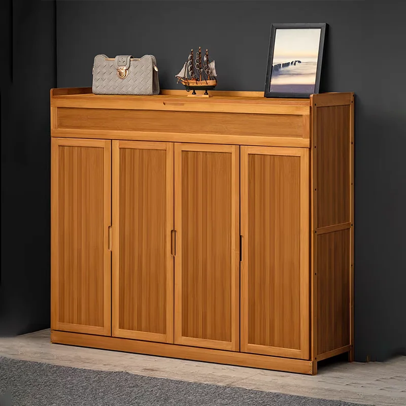 Bamboo Luxe Shoe Cabinet – Modern Storage & Organizer