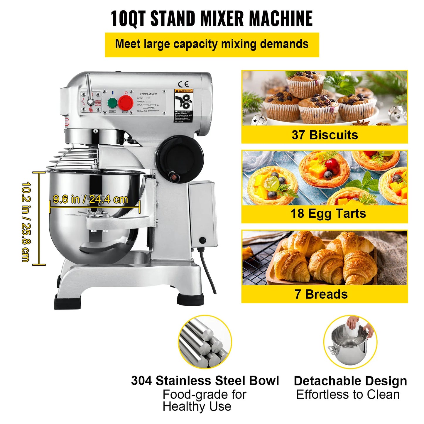 VEVOR Electric Dough Mixer & Stand Blender