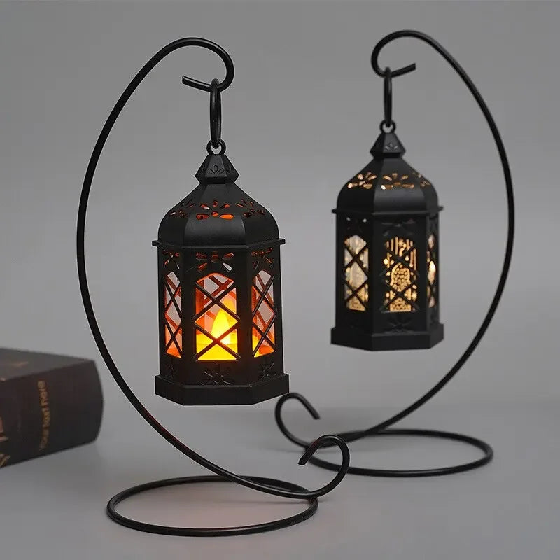 Retro Hexagon LED Table Lamp – Portable Ambient Decor Light