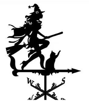IronCraft Witch Weathervane – Outdoor Garden & Roof Decor