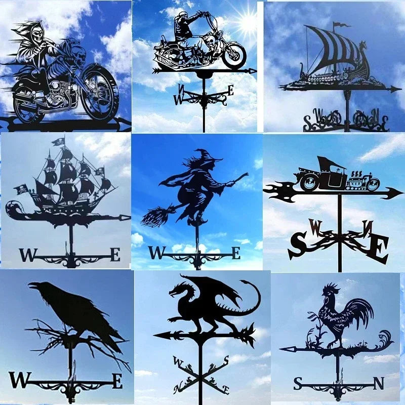 IronCraft Witch Weathervane – Outdoor Garden & Roof Decor