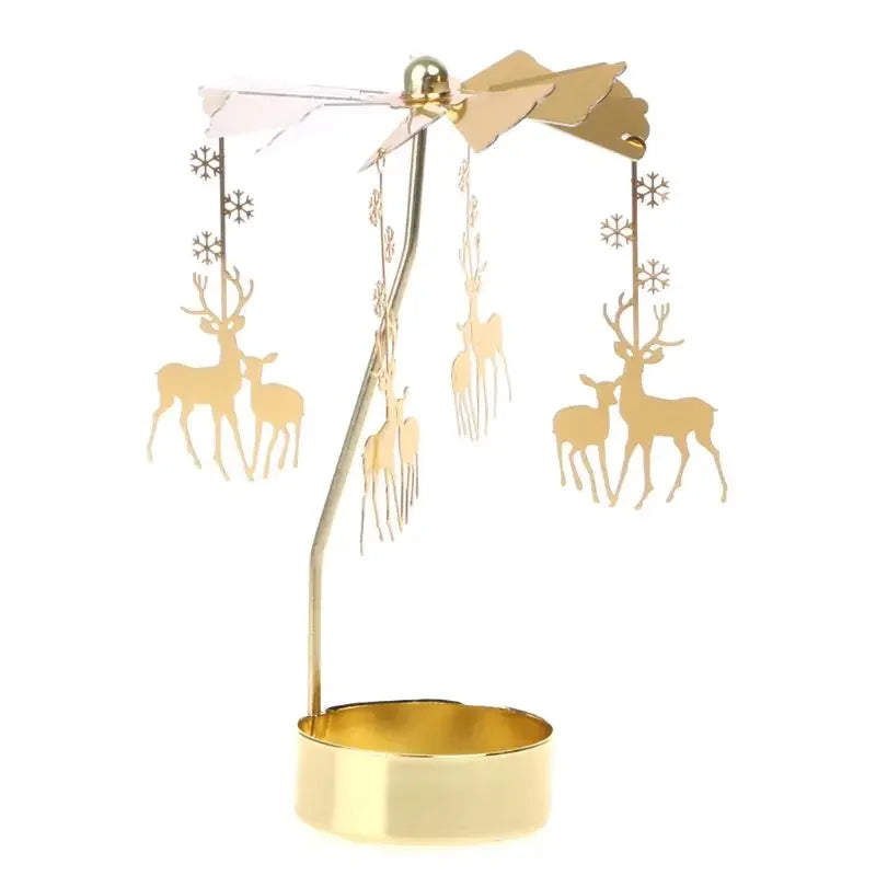 Metal Rotating Candle Holder – Christmas & Event Decor