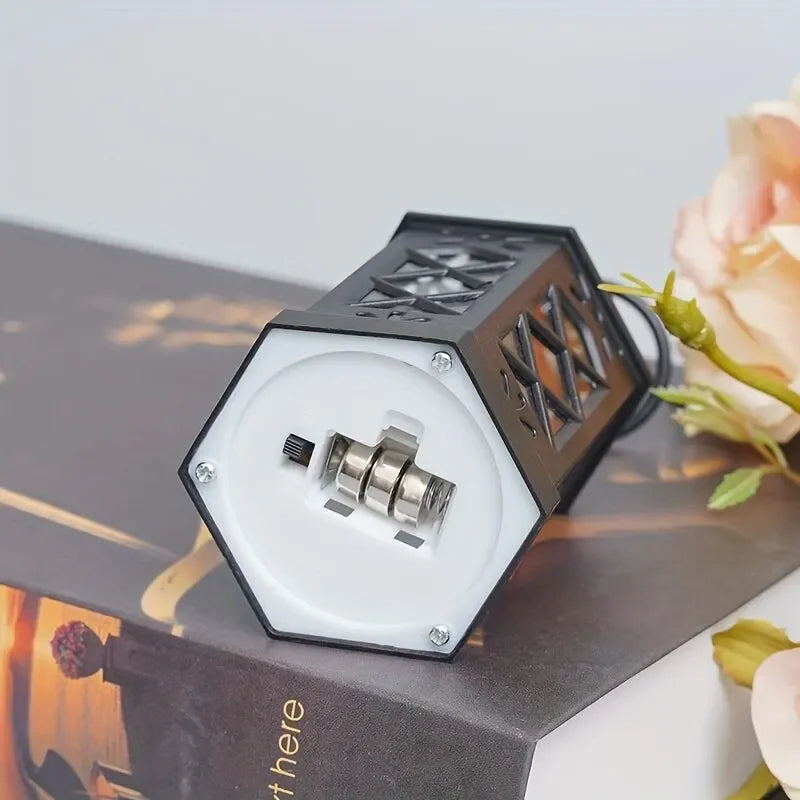 Retro Hexagon LED Table Lamp – Portable Ambient Decor Light