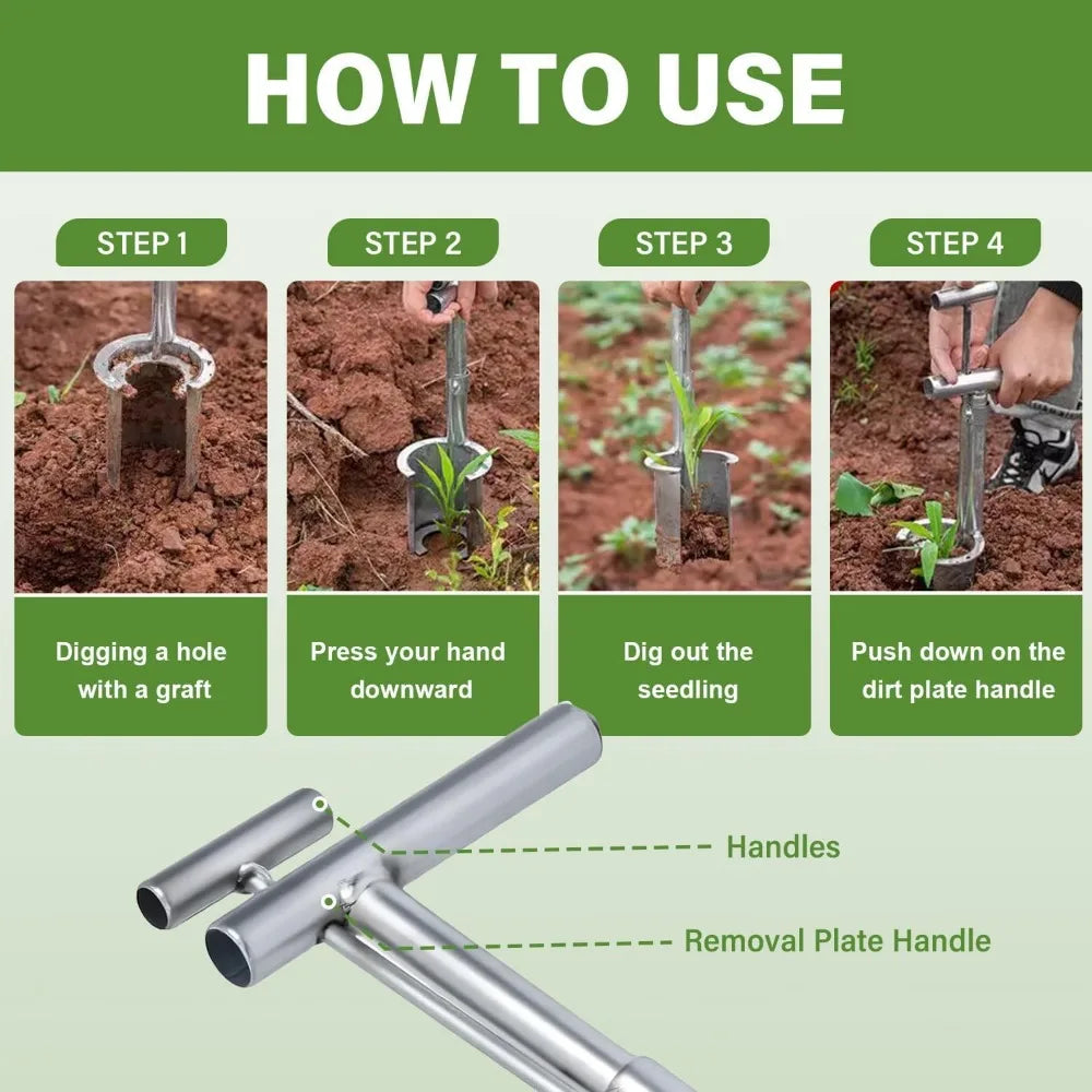 Heavy-Duty Plant and Bulb Transplanter Tool