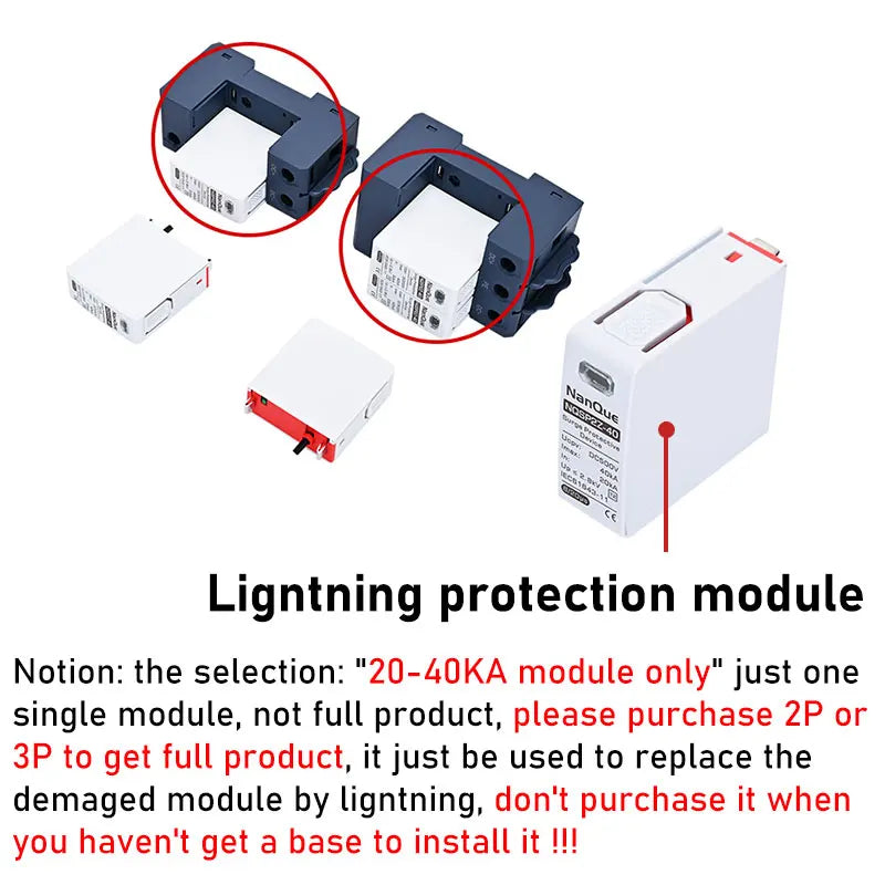 DC Surge Protector SPD – 100V-1000V | 20KA-60KA | Lightning Protection