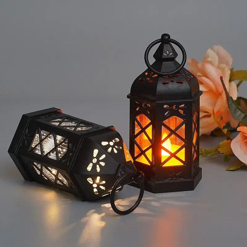 Retro Hexagon LED Table Lamp – Portable Ambient Decor Light
