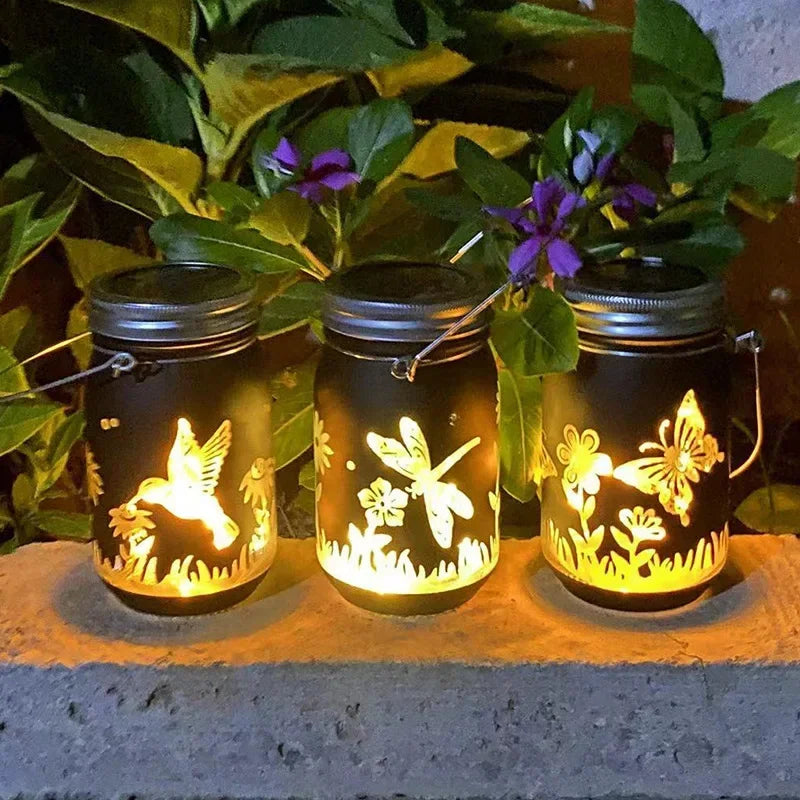 Solar Mason Jar Lanterns – Waterproof Hanging Outdoor Garden Lights
