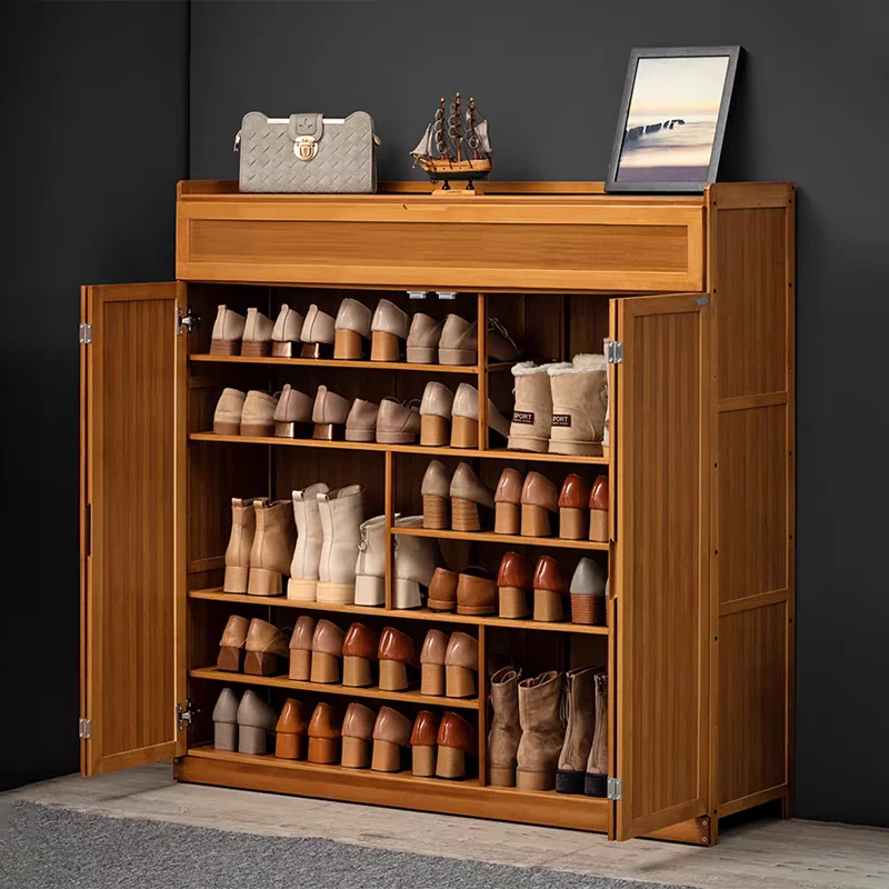 Bamboo Luxe Shoe Cabinet – Modern Storage & Organizer