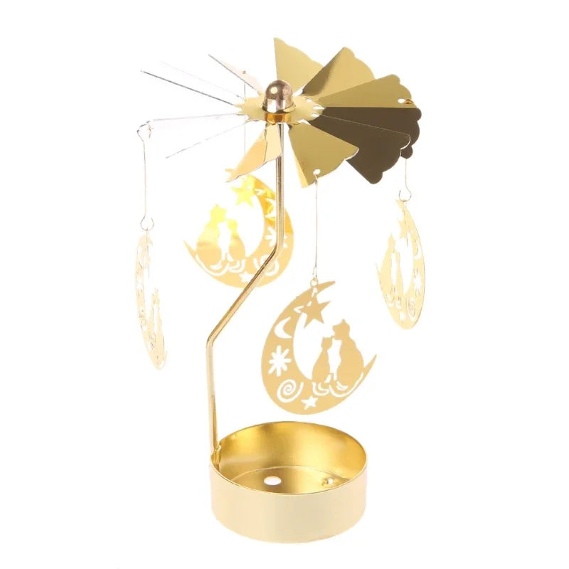Metal Rotating Candle Holder – Christmas & Event Decor