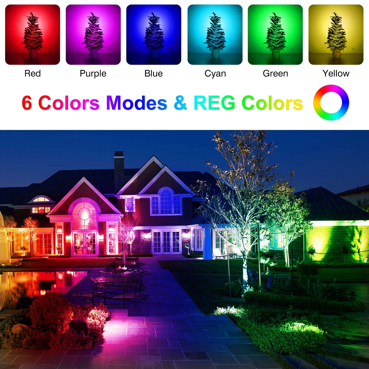 LumiGlow RGB Solar Spotlights – Outdoor Waterproof Lights