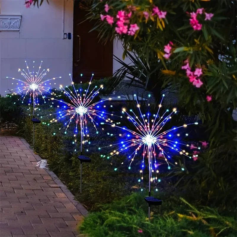 Solar Firework Dandelion Lights – 8-Mode Waterproof Outdoor Garden Décor