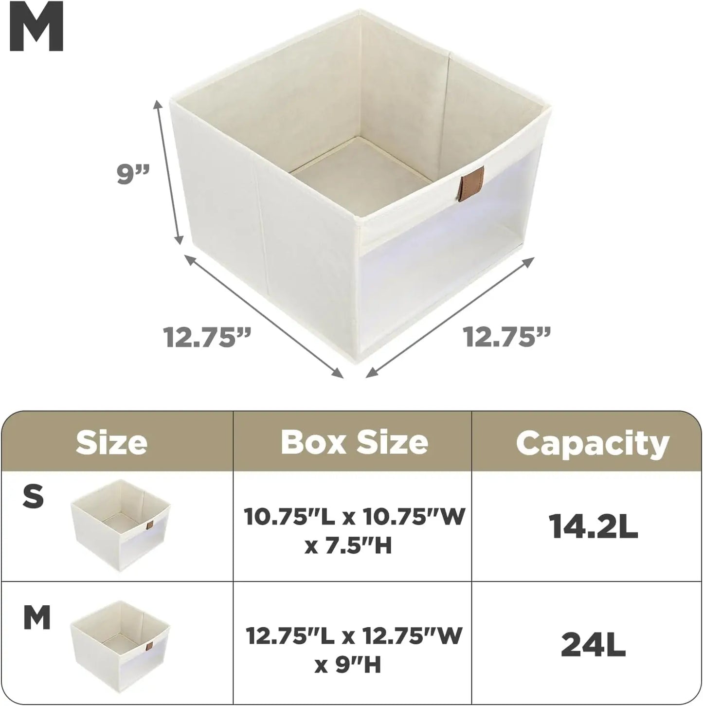 Linen Storage Bins with Clear Window – Foldable Closet Organizers and Storage Boxes