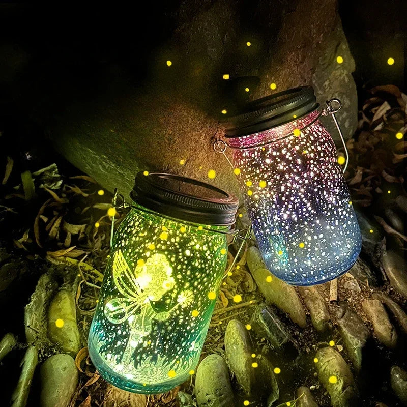 Solar Mason Jar Lanterns – Waterproof Hanging Outdoor Garden Lights