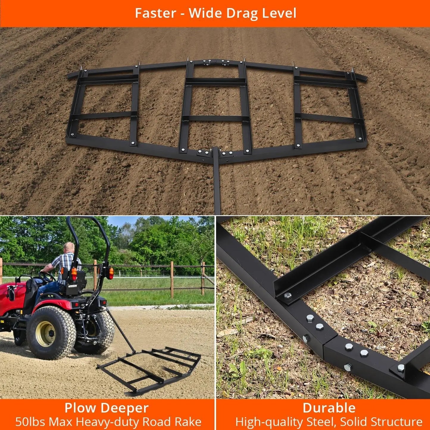 74" Heavy Duty Driveway Drag for ATV/Tractors