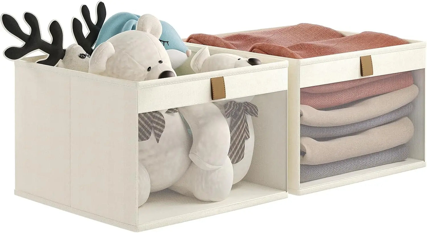 Linen Storage Bins with Clear Window – Foldable Closet Organizers and Storage Boxes
