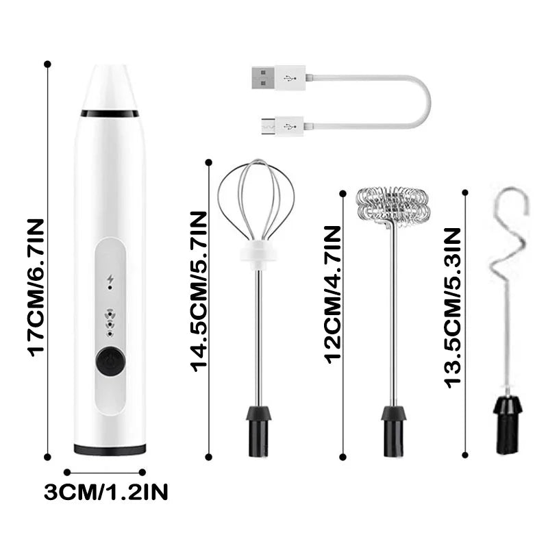 3-Speed Handheld Electric Mixer with USB Charging