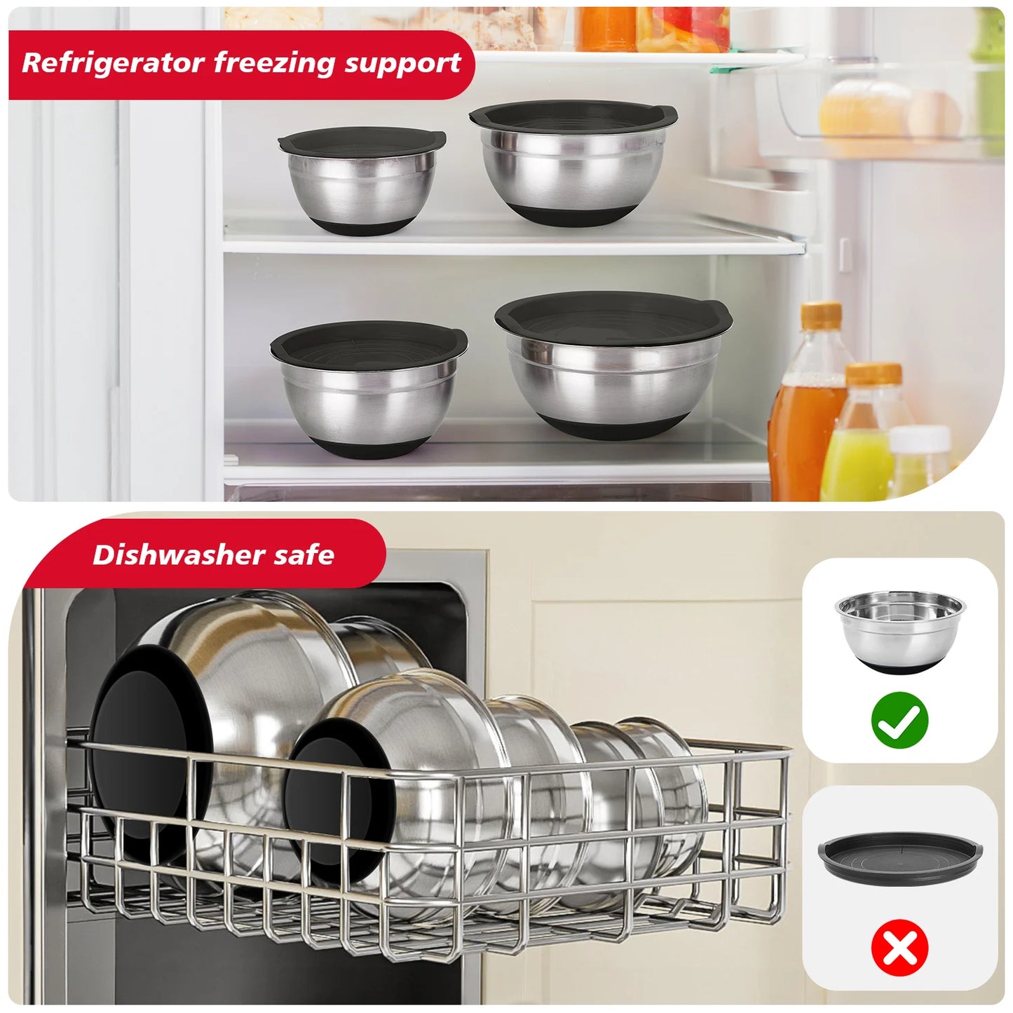 30-Piece Stainless Steel Mixing Bowl Set