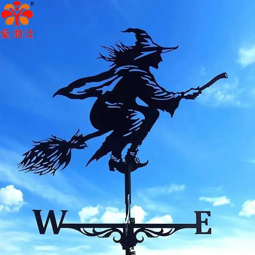 IronCraft Witch Weathervane – Outdoor Garden & Roof Decor
