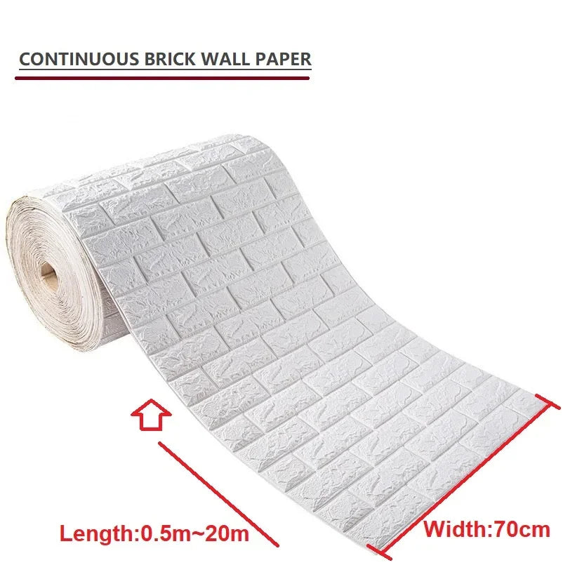 3D Self-Adhesive Foam Brick Wallpaper – Antique Style (70cm x 1/5/10m)