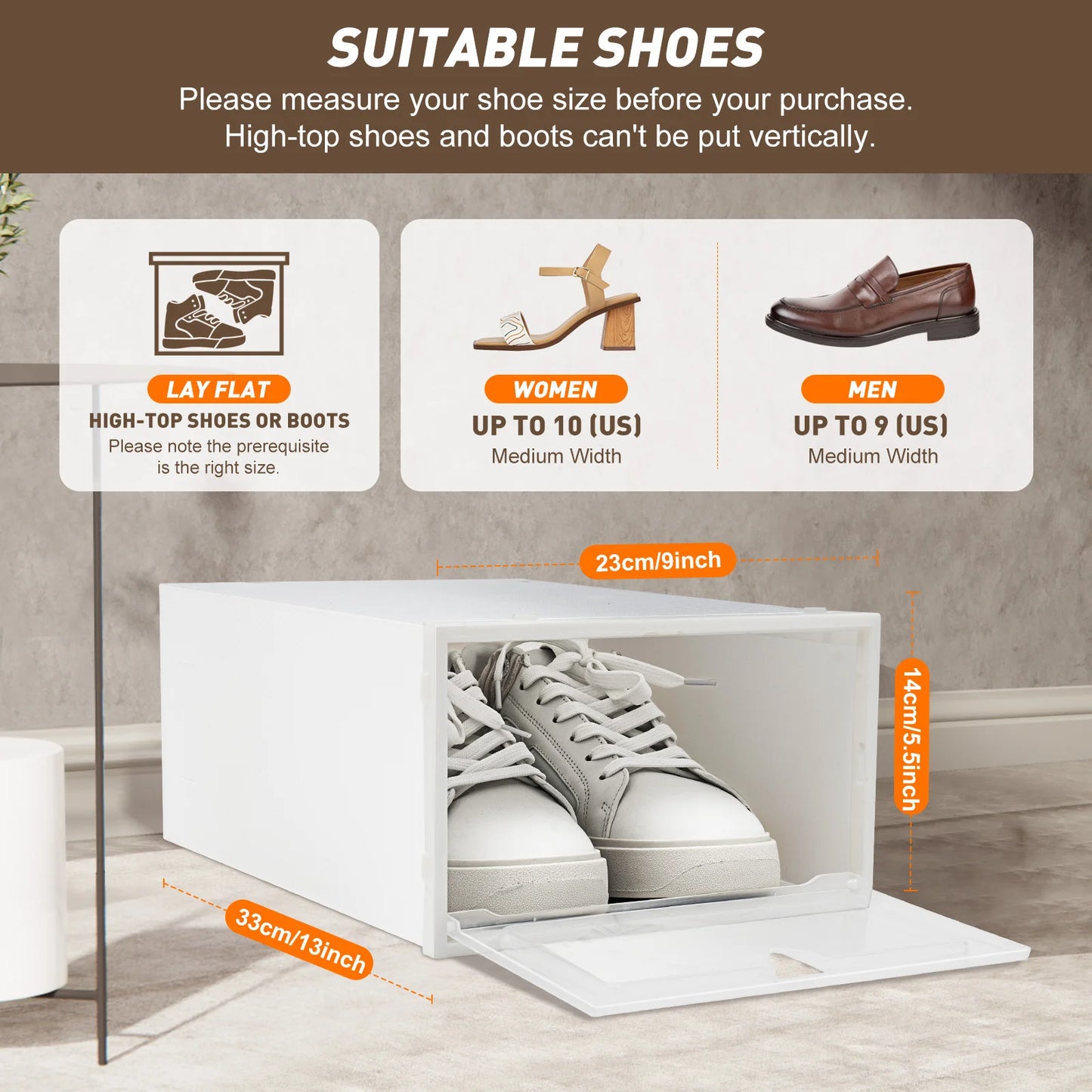 20-Pack Clear Stackable Shoe Storage Boxes with Lids – Space-Saving Sneaker Organizer Bins