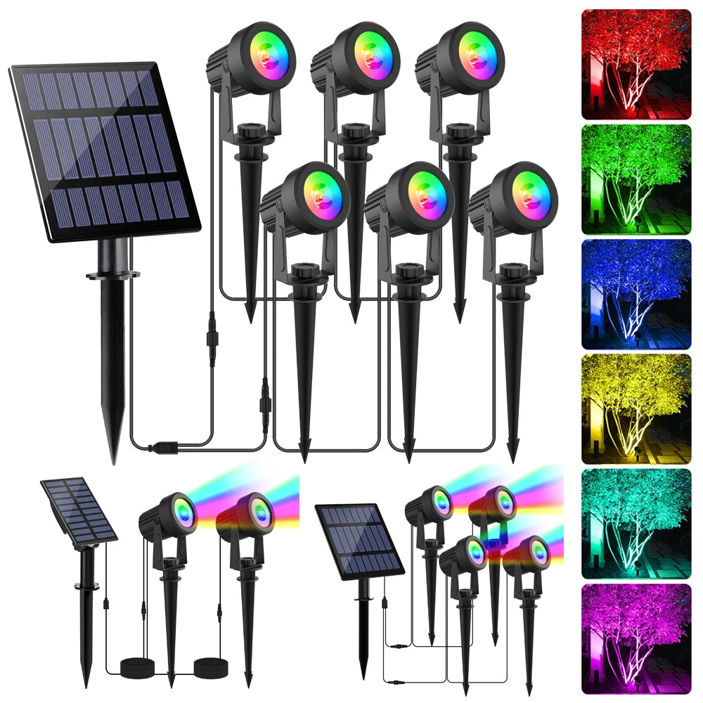 LumiGlow RGB Solar Spotlights – Outdoor Waterproof Lights