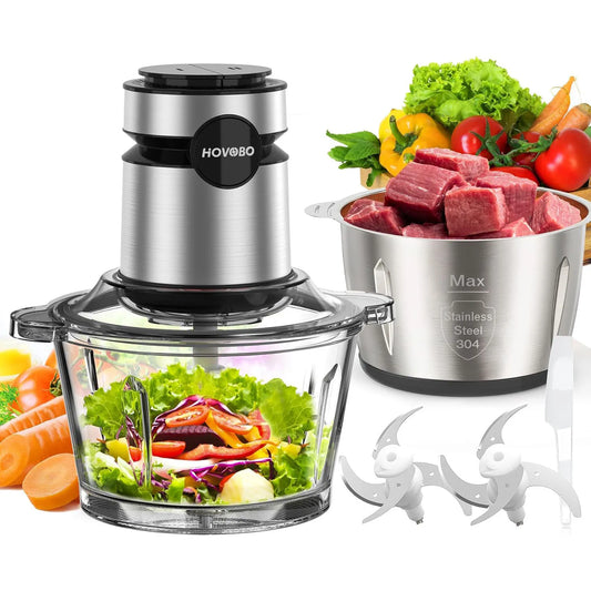 500W 2-Speed Electric Food Processor & Meat Grinder