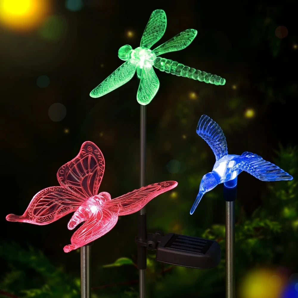 Solar Color Changing Garden Stake Lights – 3pcs