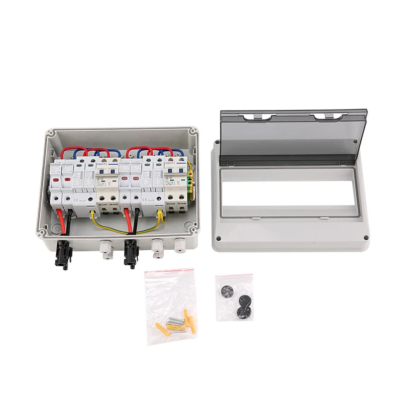 Solar PV Combiner Box – 2 In 2 Out | DC 1000V | IP65 Waterproof | SPD + Fuse + MCB