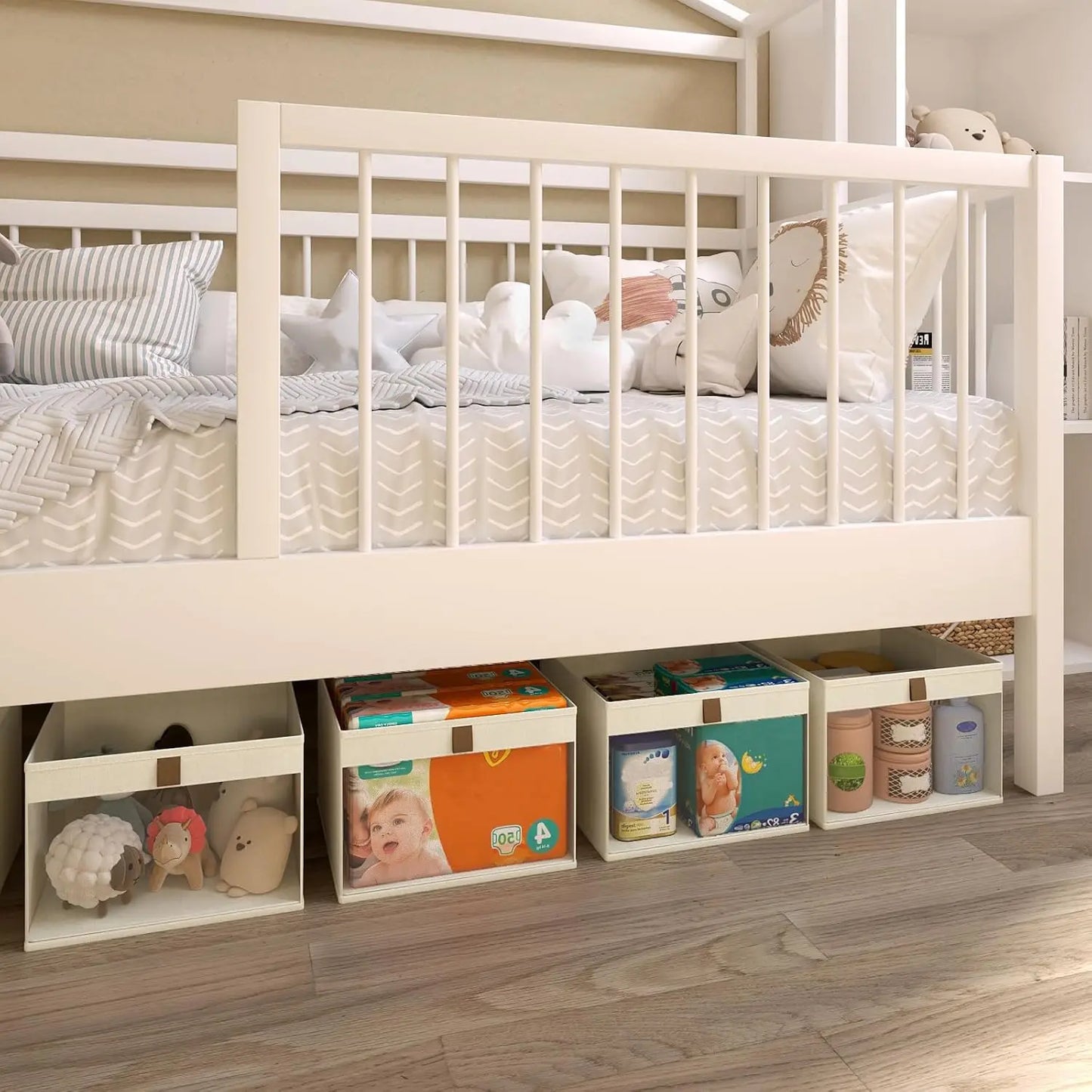 Linen Storage Bins with Clear Window – Foldable Closet Organizers and Storage Boxes