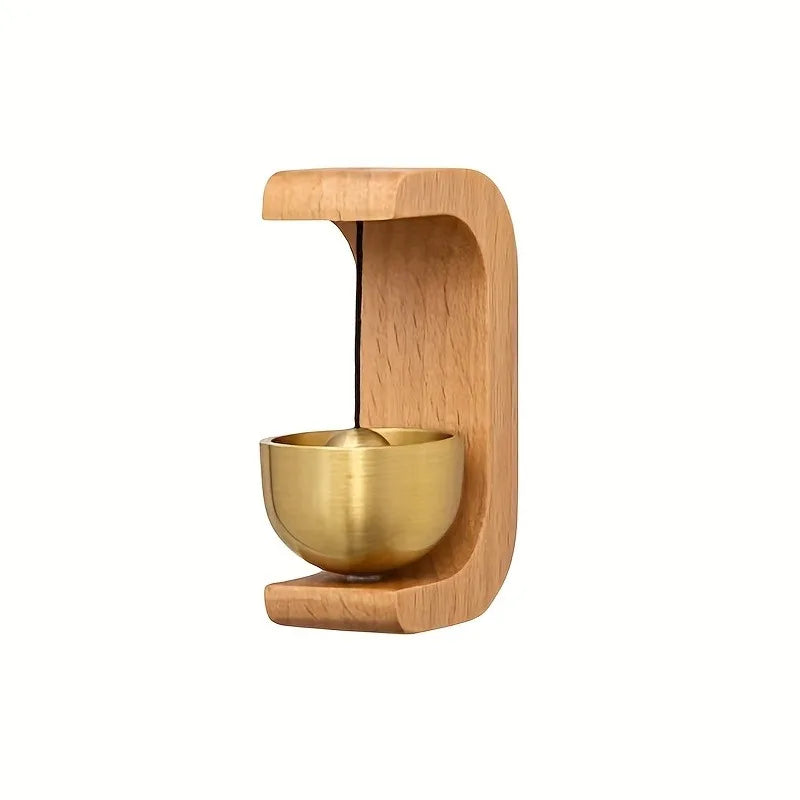 1pc Brass Doorbell Reminder Wind Chime With Magnetic Suction, C-Shaped