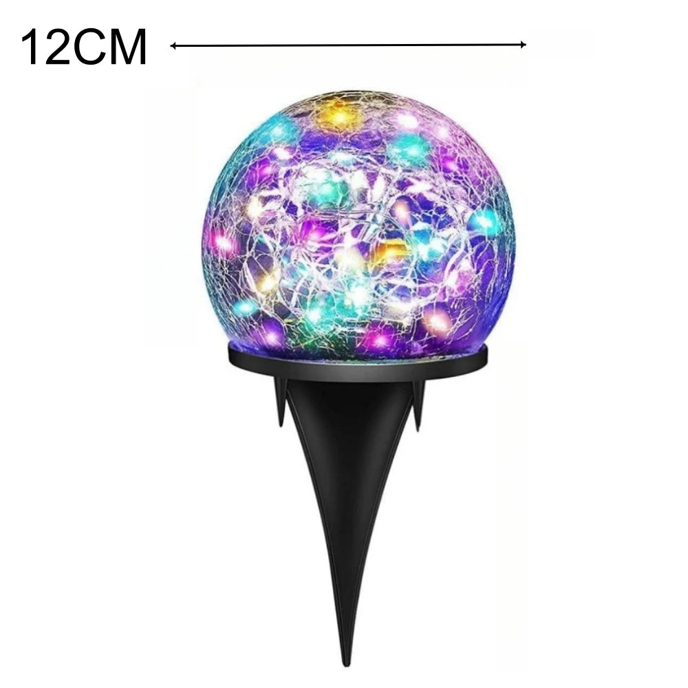 Solar Cracked Glass Globe Lights – Outdoor Garden & Patio Decor
