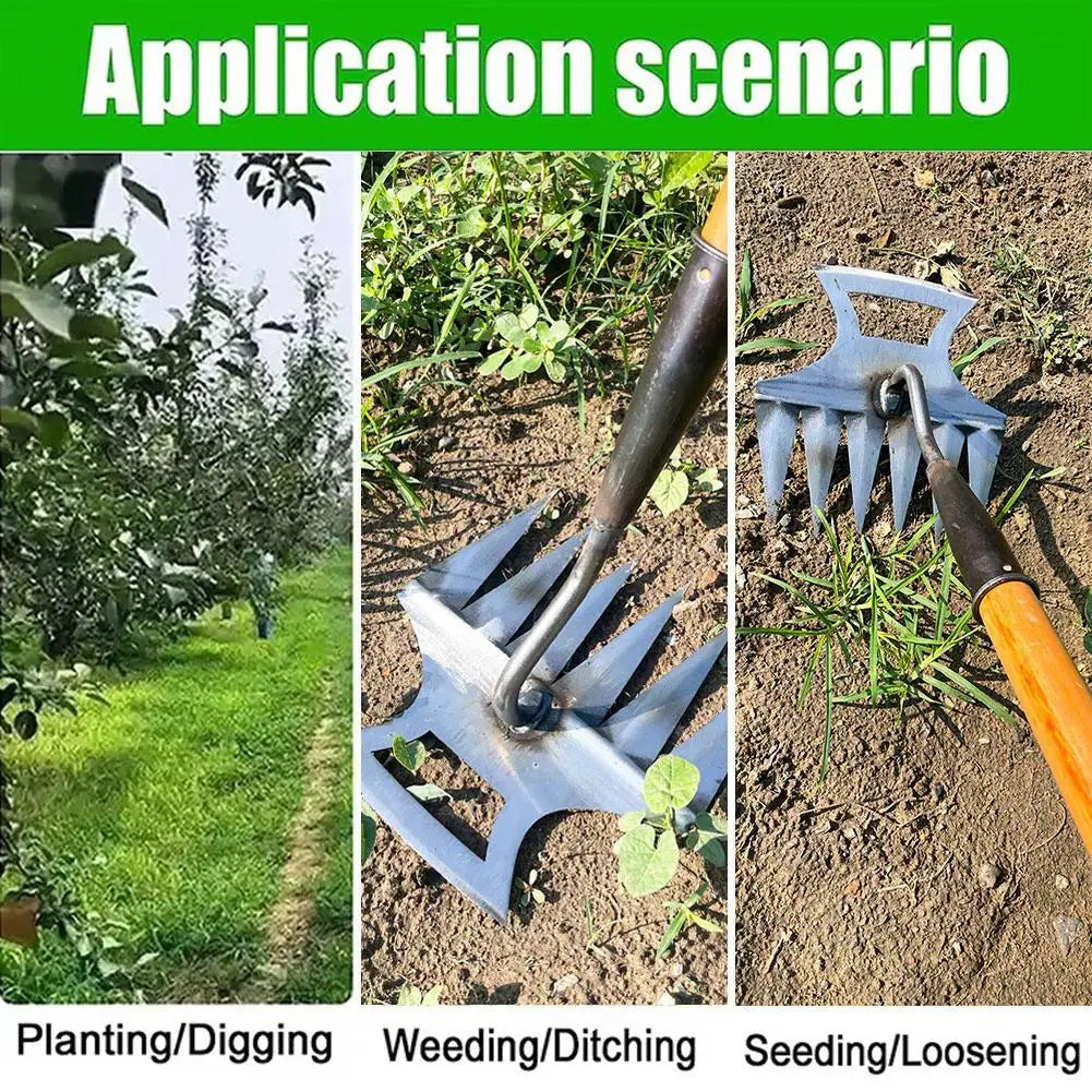 Multi-Purpose Gardening Hoe and Rake