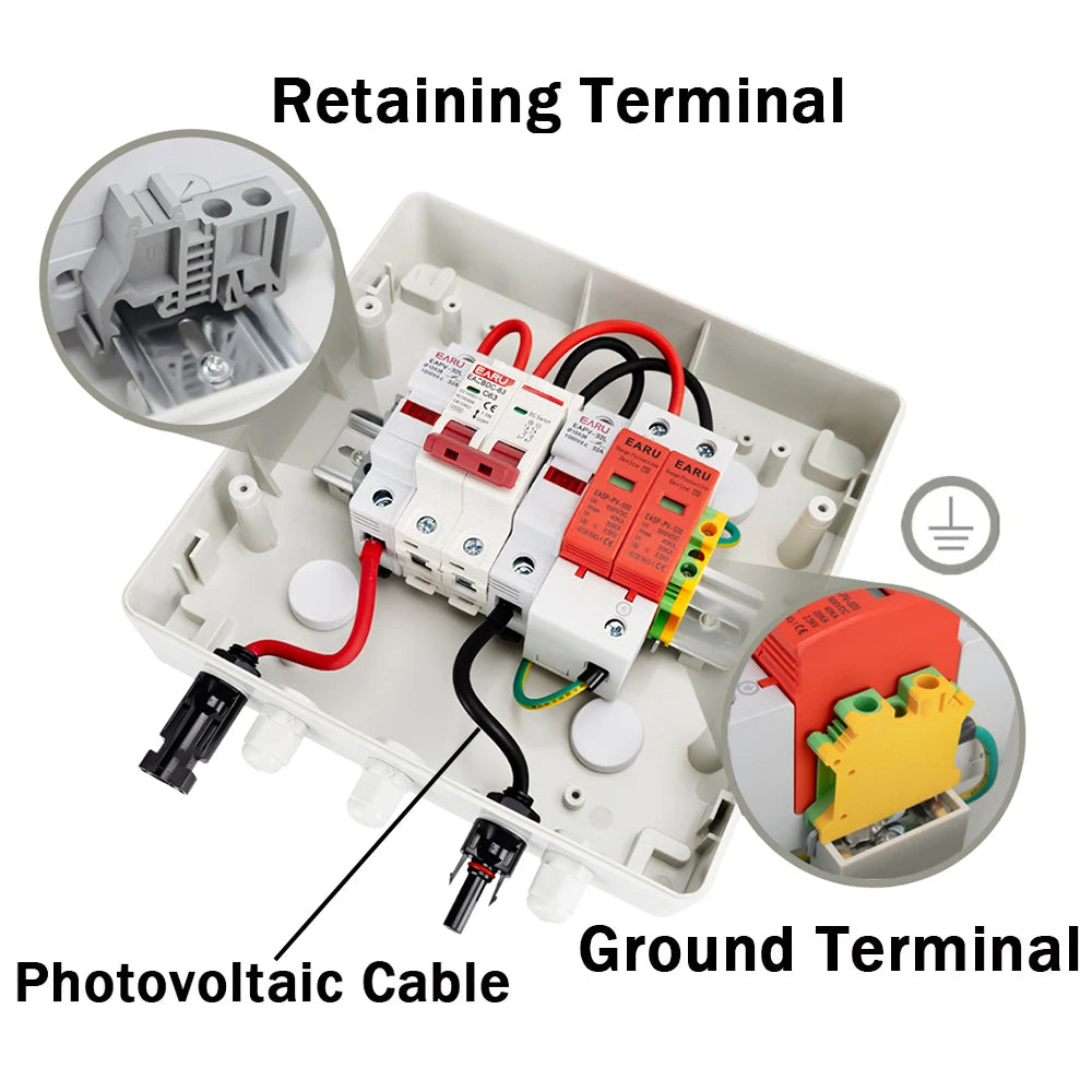 DC 500V Solar PV Combiner Box – 1 In 1 Out | SPD + Fuse + MCB | IP65 Waterproof