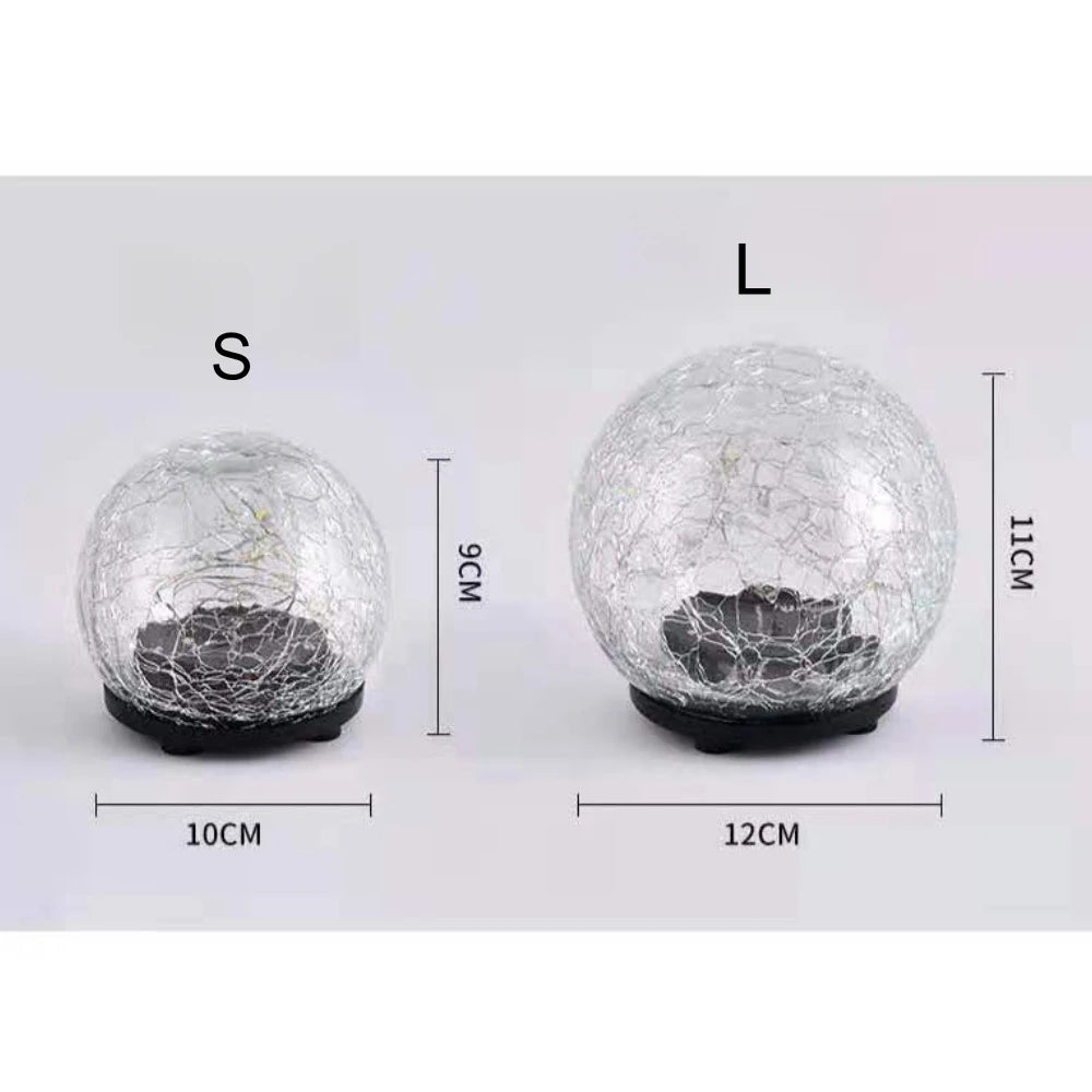 Solar Cracked Glass Globe Lights – Outdoor Garden & Patio Decor